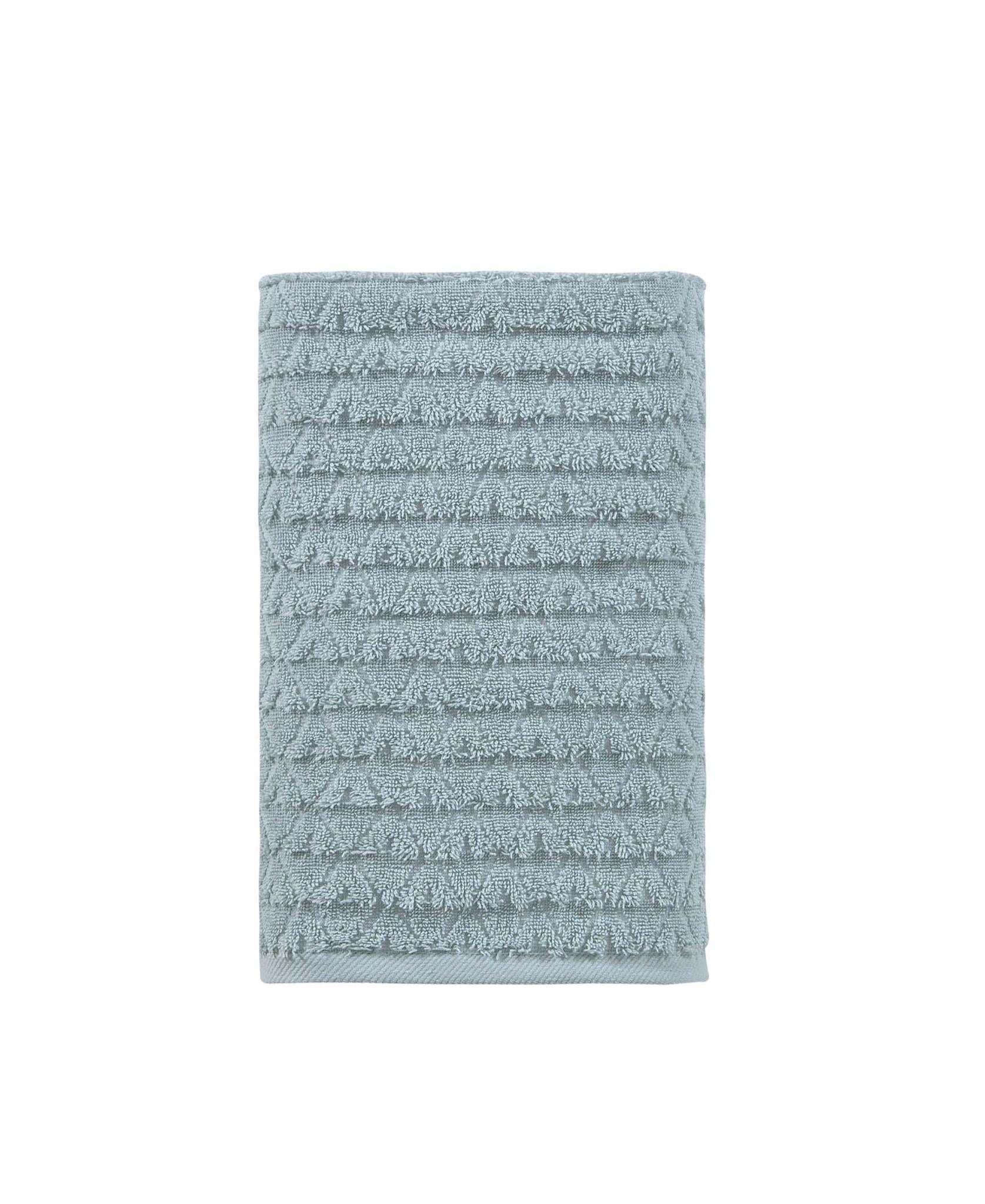 Aqua Geometric Turkish Cotton 27" X 54" Bath Towel