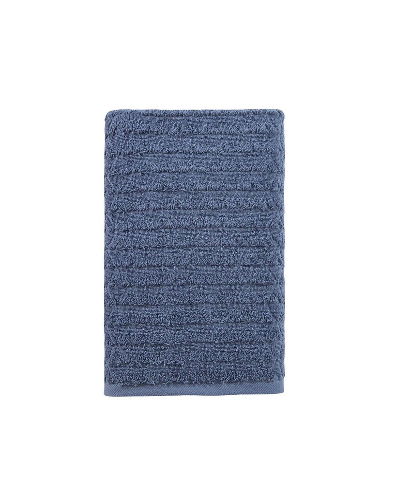 White Geometric Turkish Cotton 27" X 54" Bath Towel