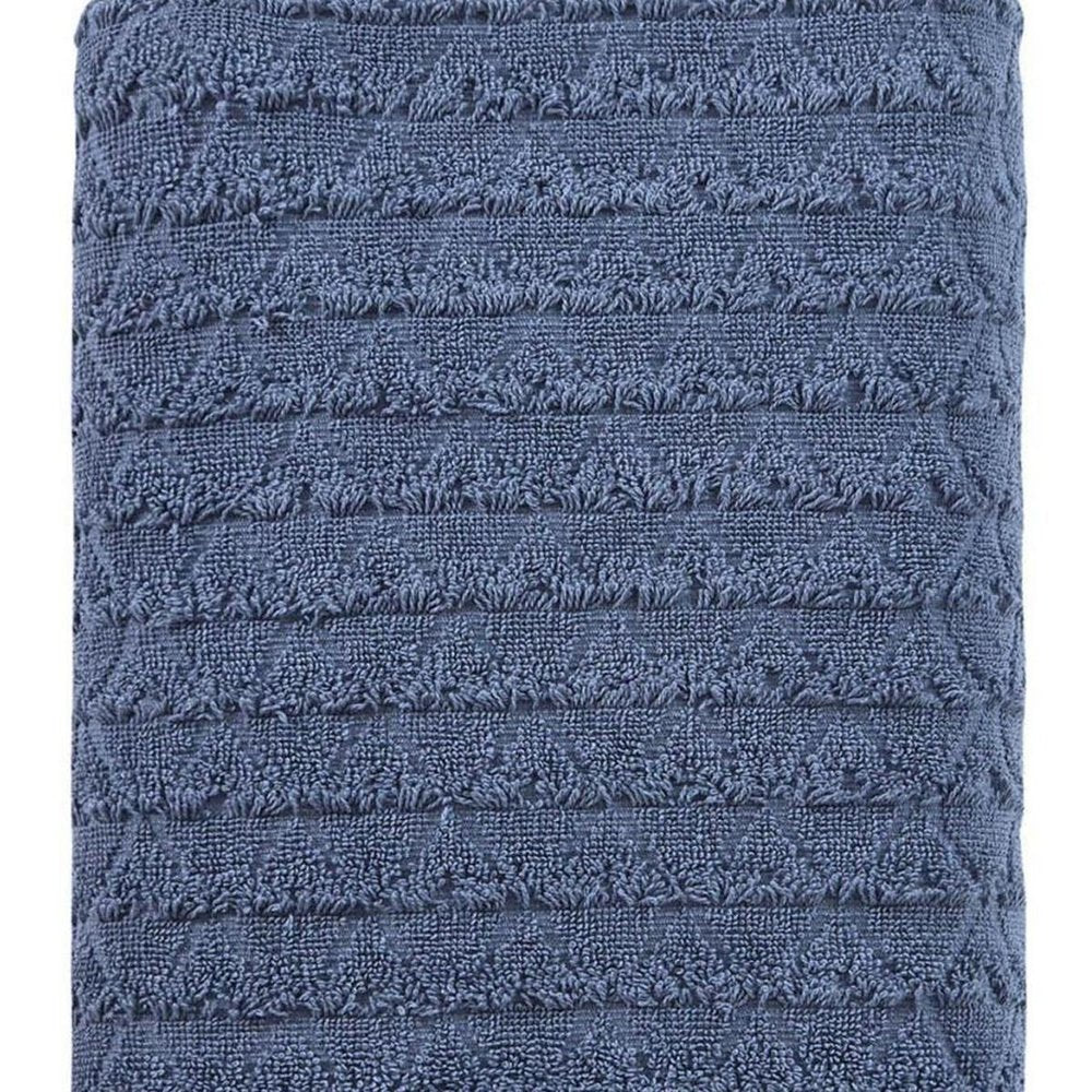 White Geometric Turkish Cotton 27" X 54" Bath Towel