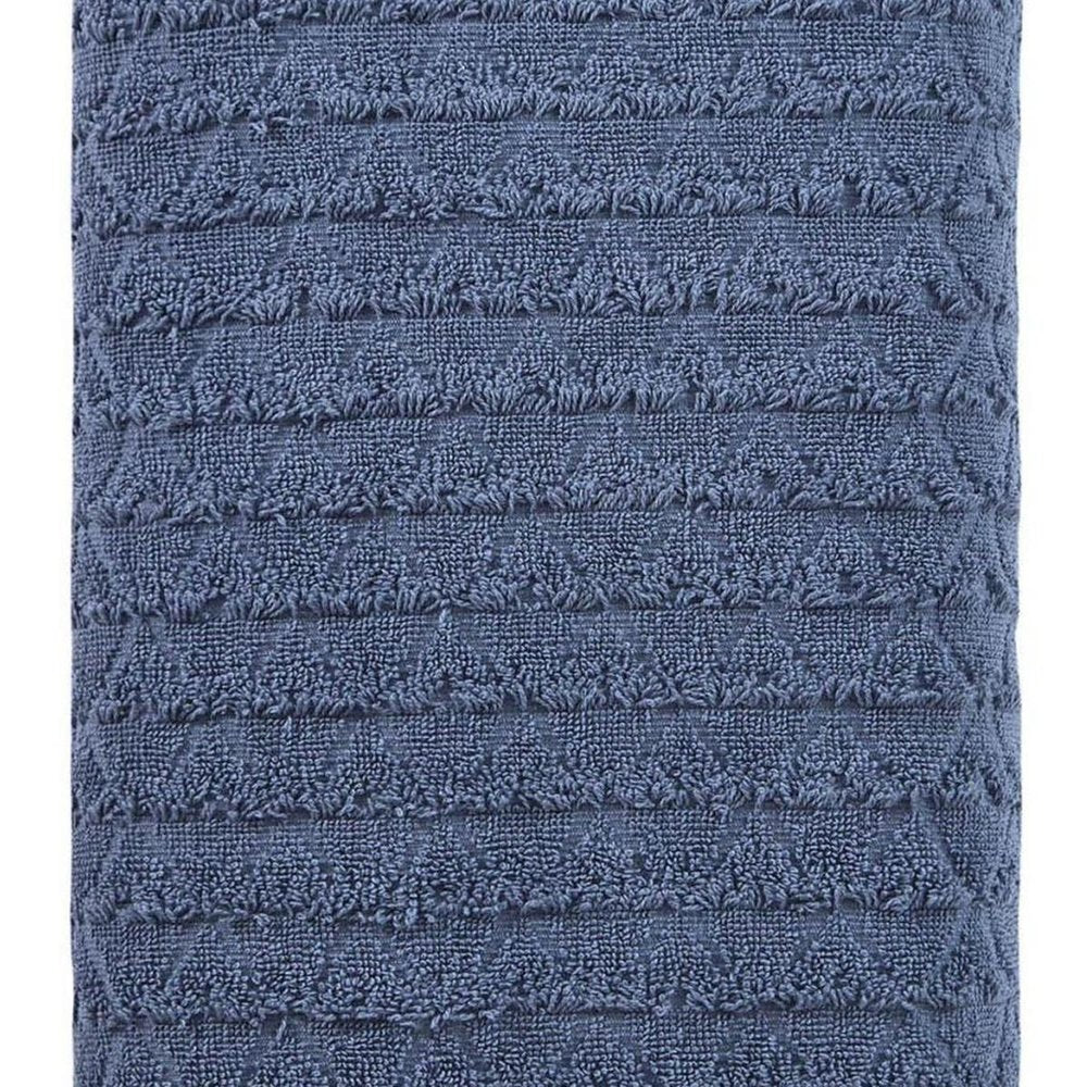 White Geometric Turkish Cotton 27" X 54" Bath Towel