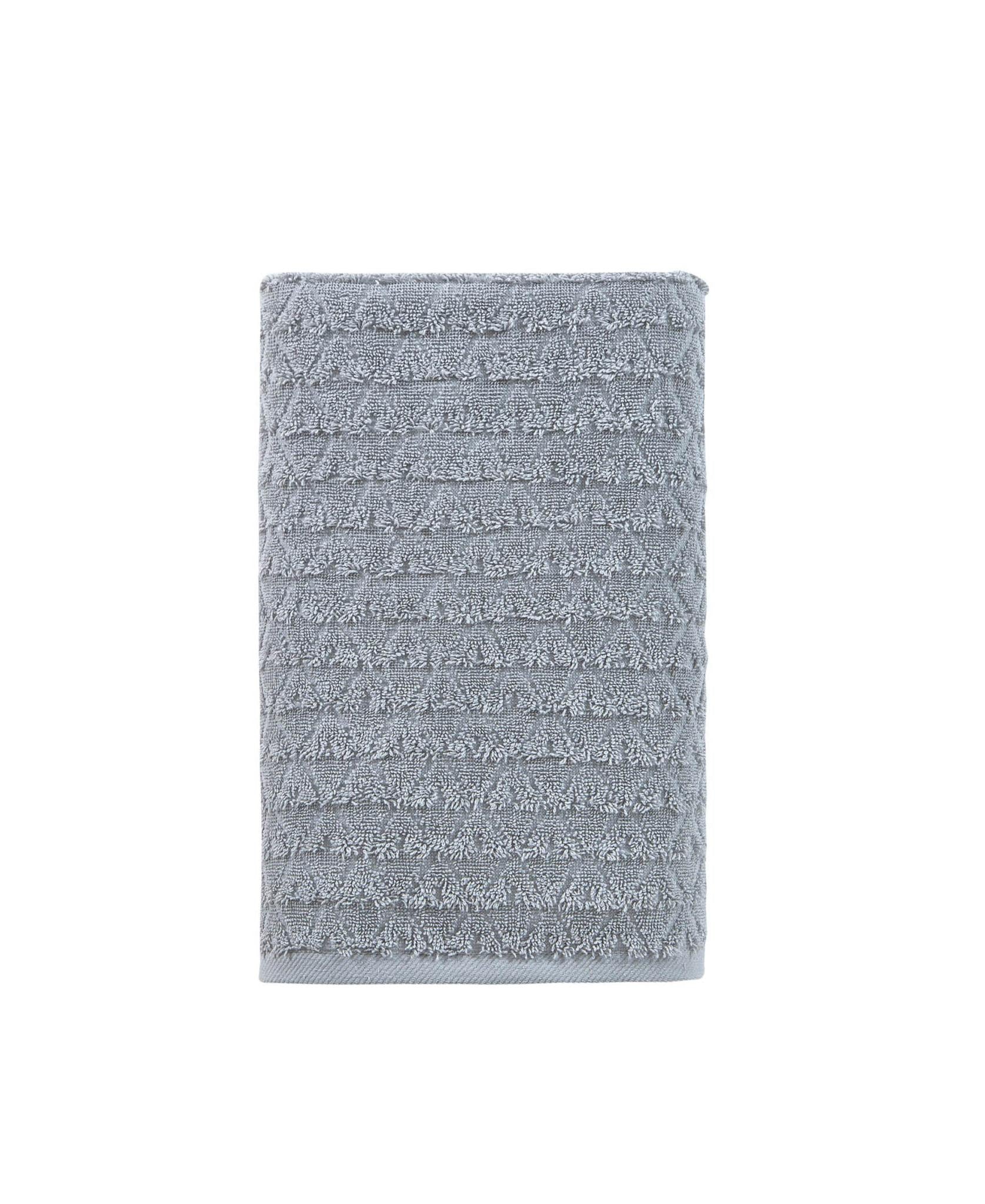Light Gray Geometric Turkish Cotton 27" X 54" Bath Towel
