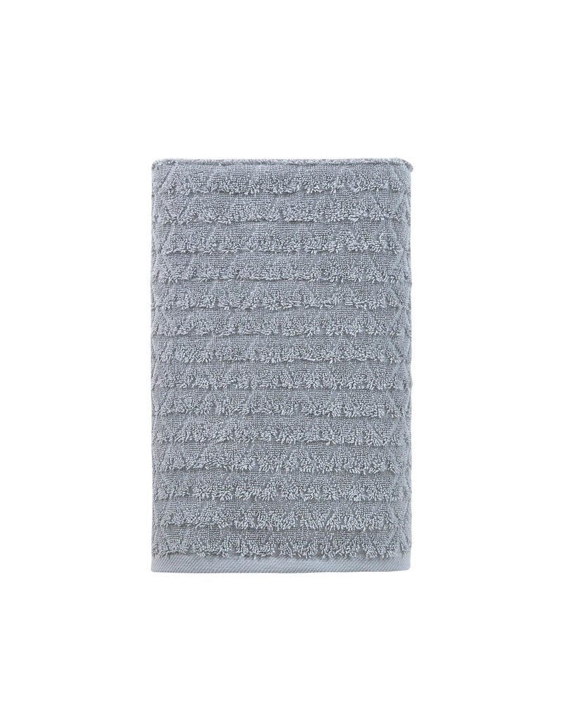 White Geometric Turkish Cotton 27" X 54" Bath Towel