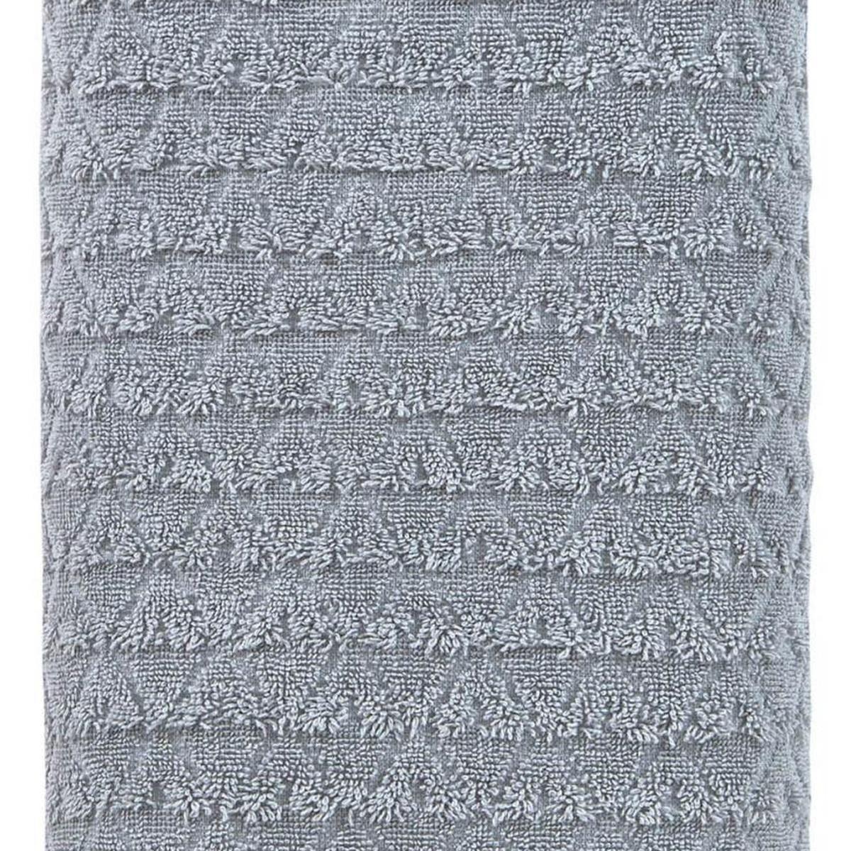 Light Gray Geometric Turkish Cotton 27" X 54" Bath Towel