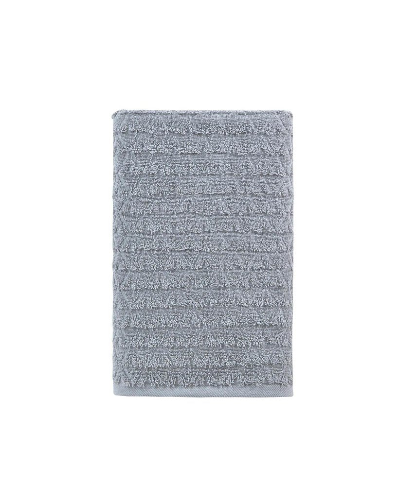 White Geometric Turkish Cotton 27" X 54" Bath Towel