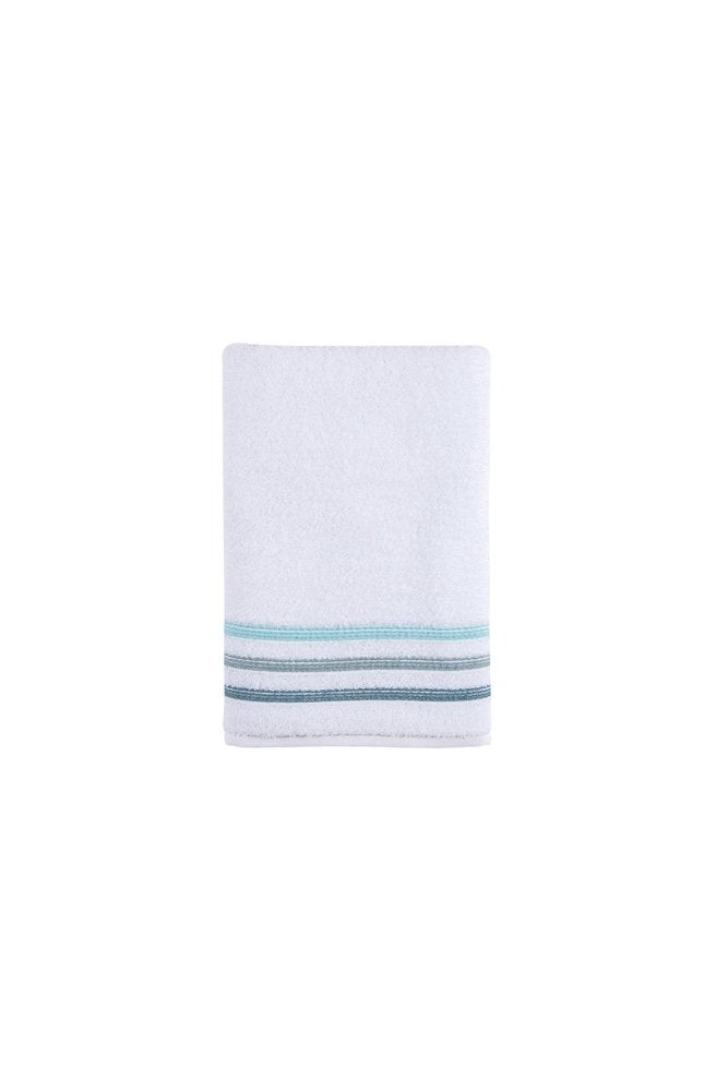 White Striped Turkish Cotton 27" X 54" Bath Towel