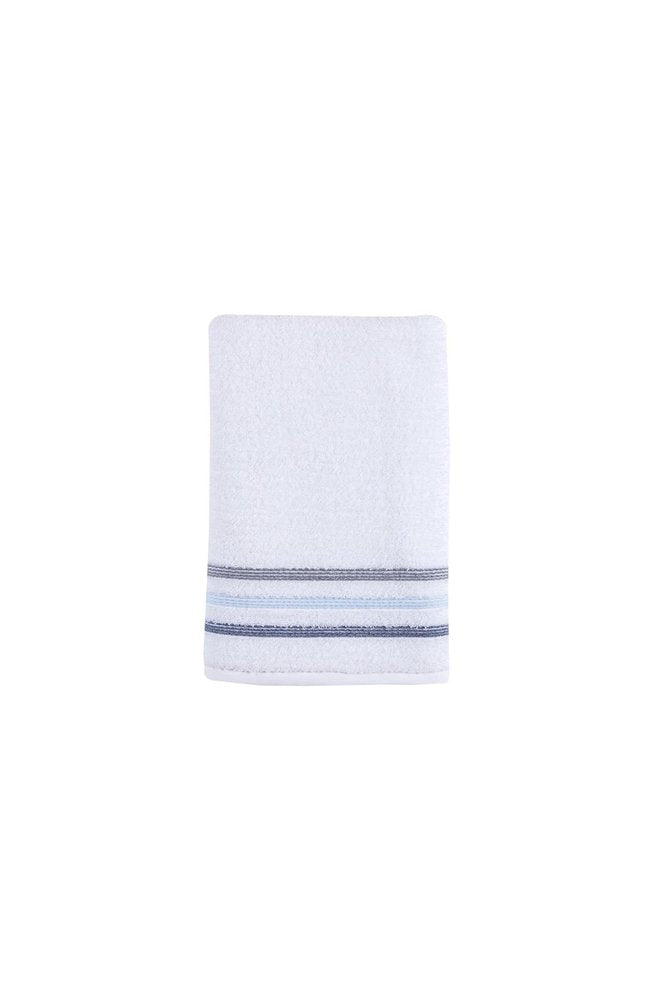 White Striped Turkish Cotton 27" X 54" Bath Towel