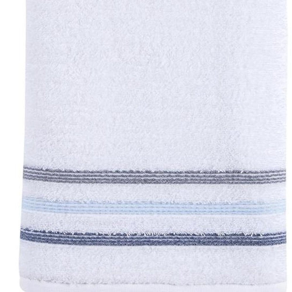 White Striped Turkish Cotton 27" X 54" Bath Towel