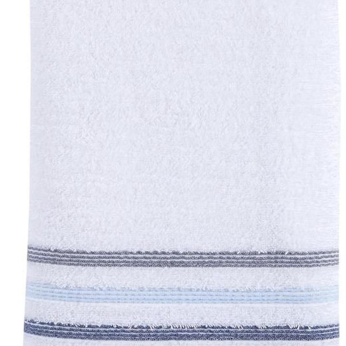 White Striped Turkish Cotton 27" X 54" Bath Towel
