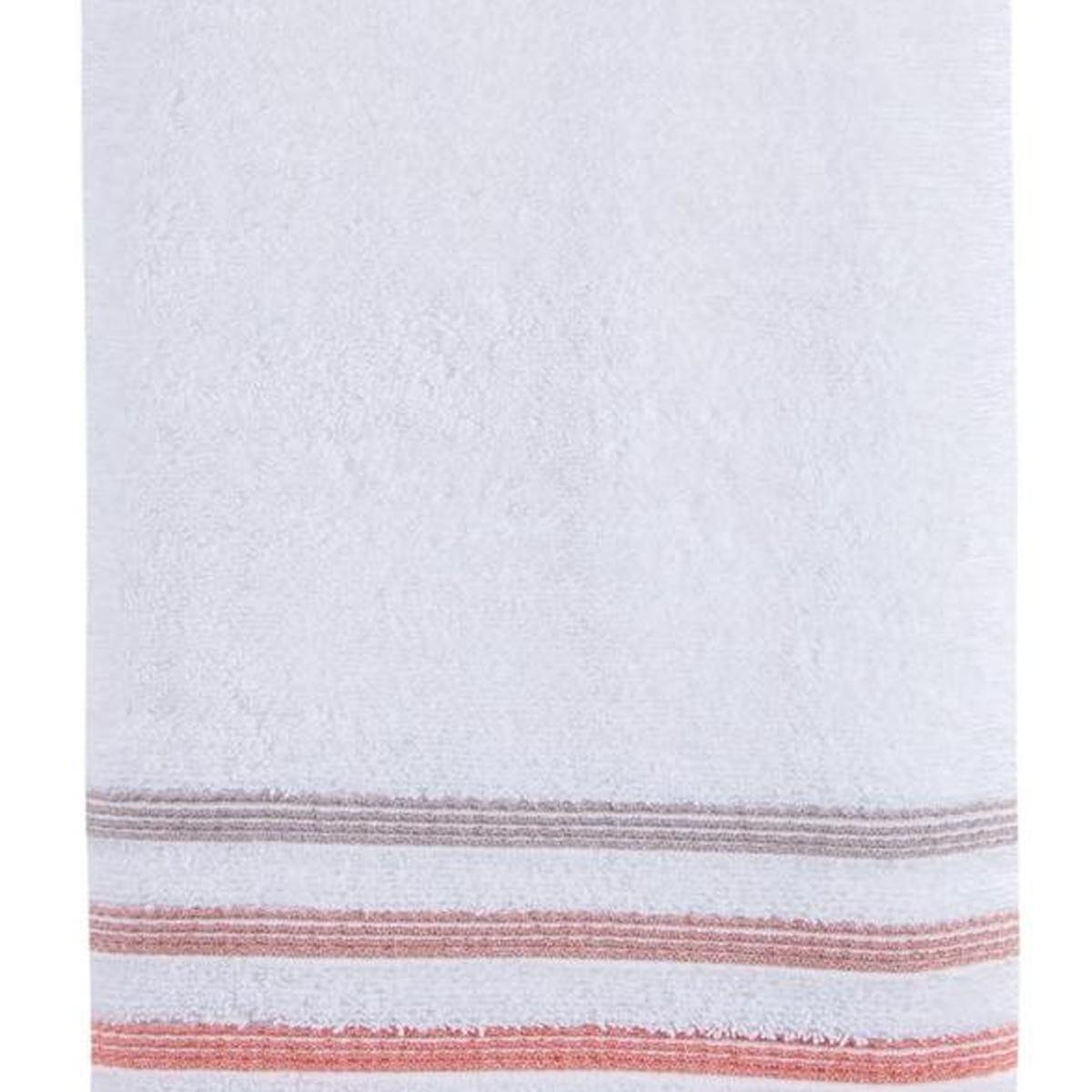 White Striped Turkish Cotton 27" X 54" Bath Towel