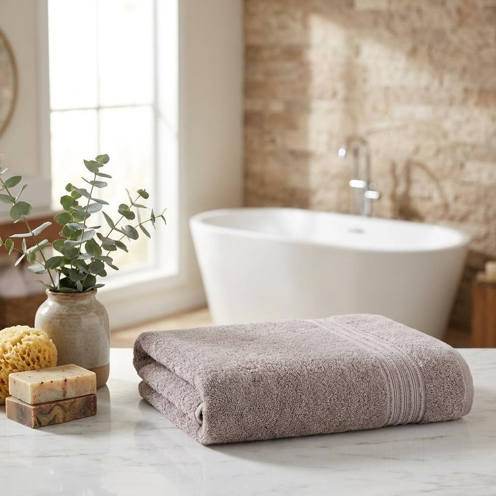 Light Brown Turkish Cotton 27" X 54" Bath Towel