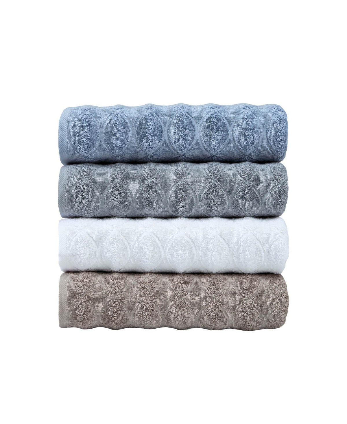 White Jacquard Turkish Cotton 27" X 54" Bath Towel