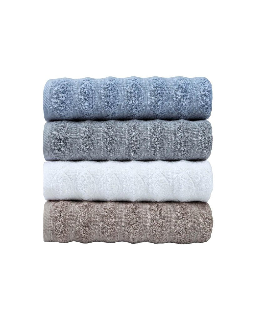White Jacquard Turkish Cotton 27" X 54" Bath Towel
