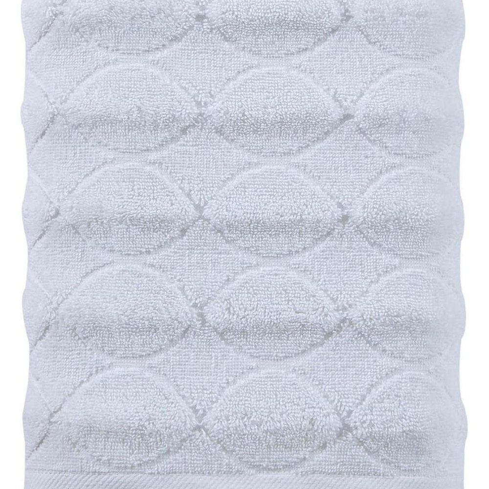 White Jacquard Turkish Cotton 27" X 54" Bath Towel