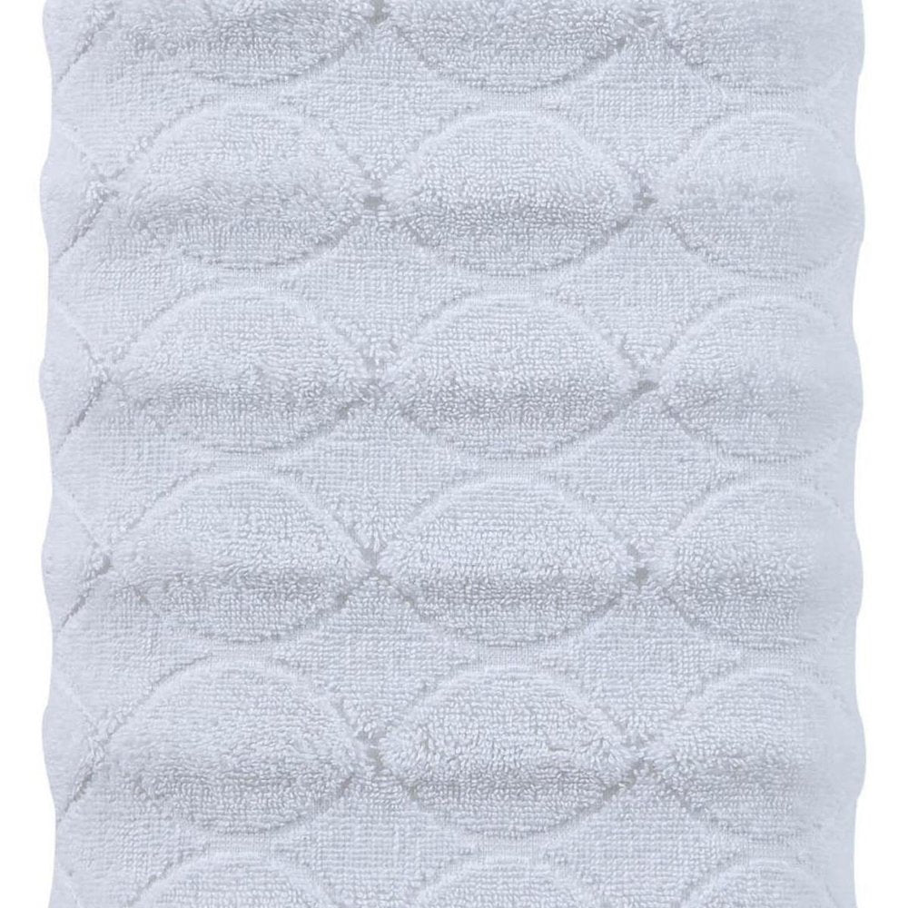 White Jacquard Turkish Cotton 27" X 54" Bath Towel