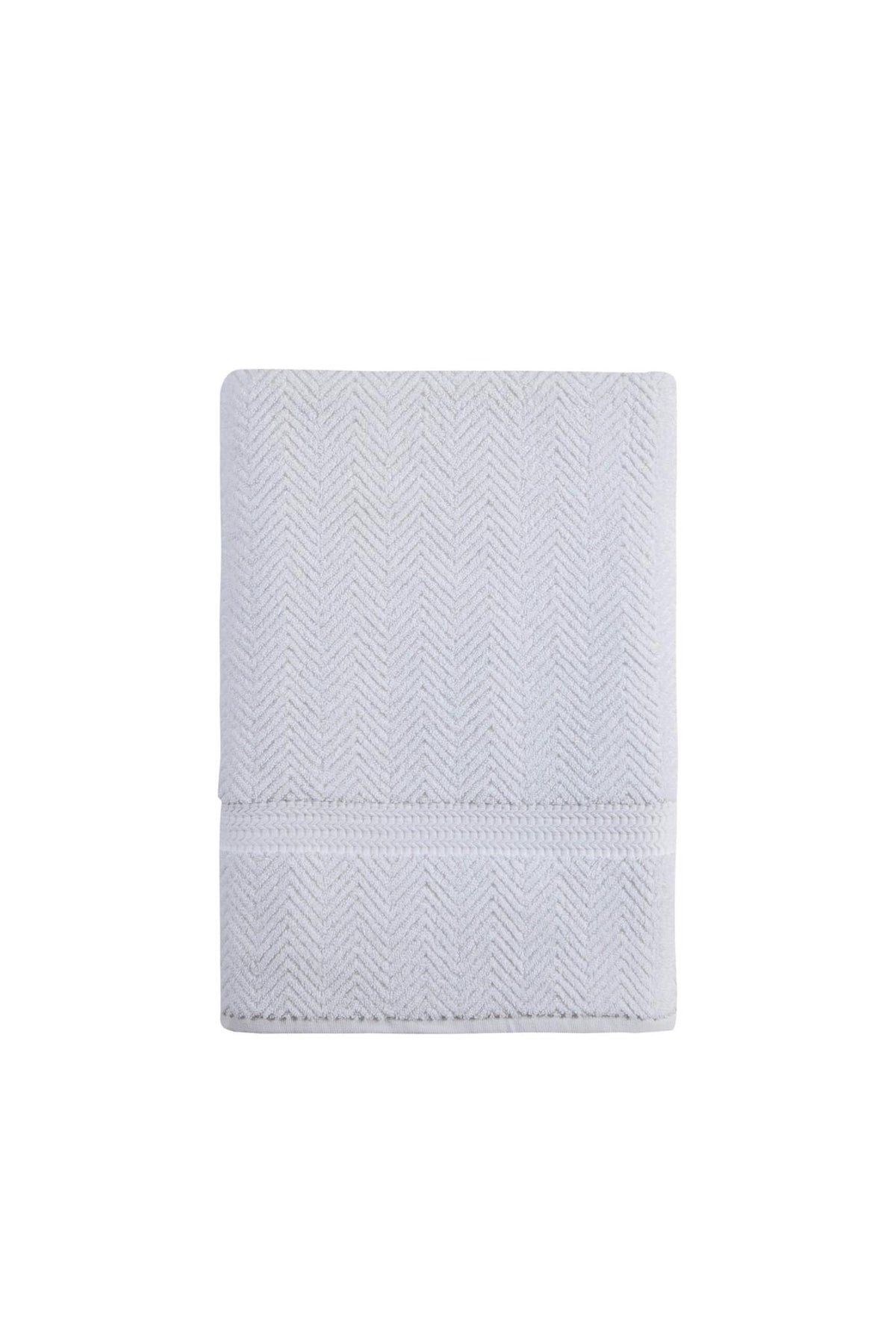 White Chevron Turkish Cotton 40" X 70" Bath Sheet