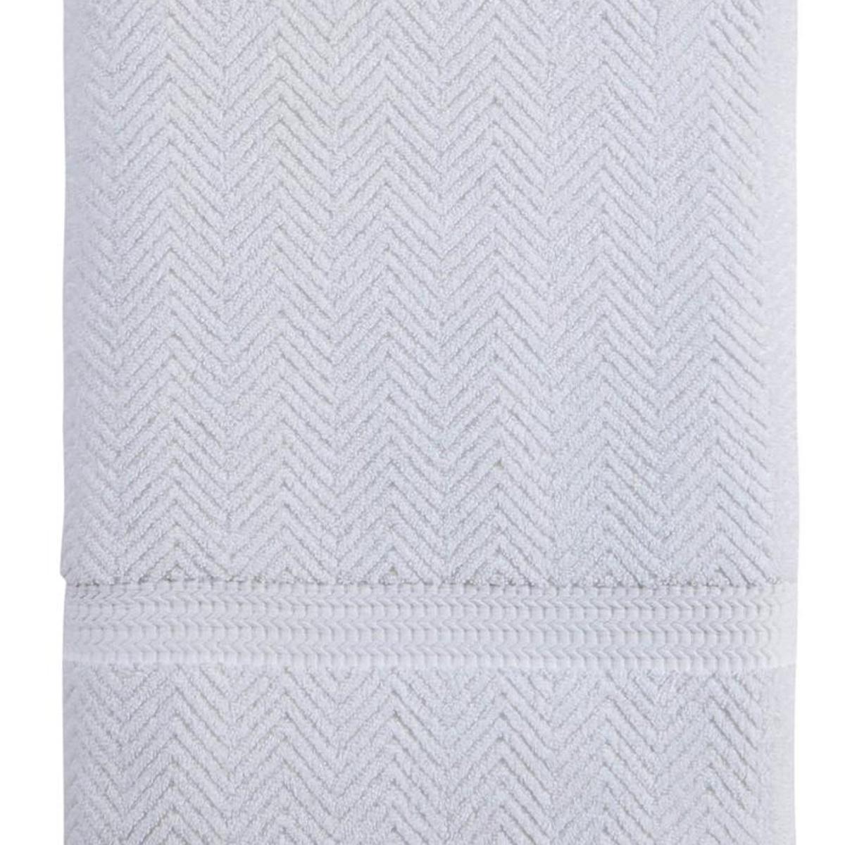 White Chevron Turkish Cotton 40" X 70" Bath Sheet
