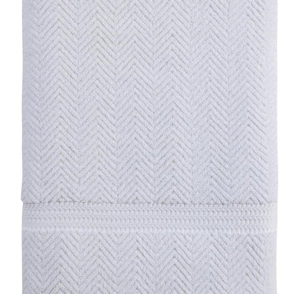 White Chevron Turkish Cotton 40" X 70" Bath Sheet