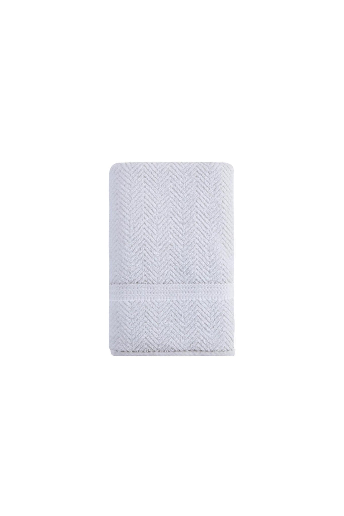 White Chevron Turkish Cotton 27" X 54" Bath Towel