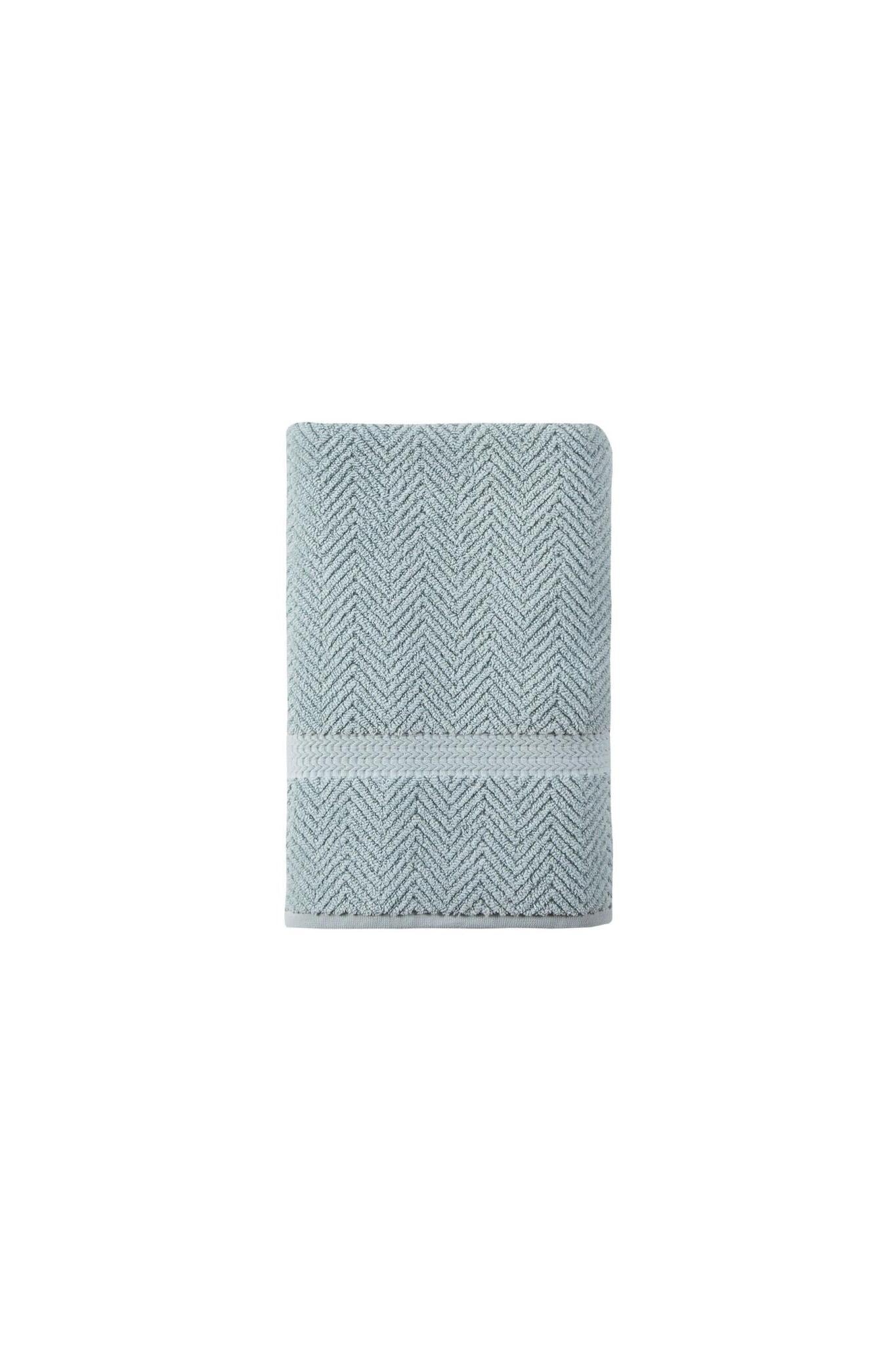 Aqua Chevron Turkish Cotton 27" X 54" Bath Towel