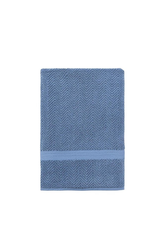 White Chevron Turkish Cotton 40" X 70" Bath Sheet