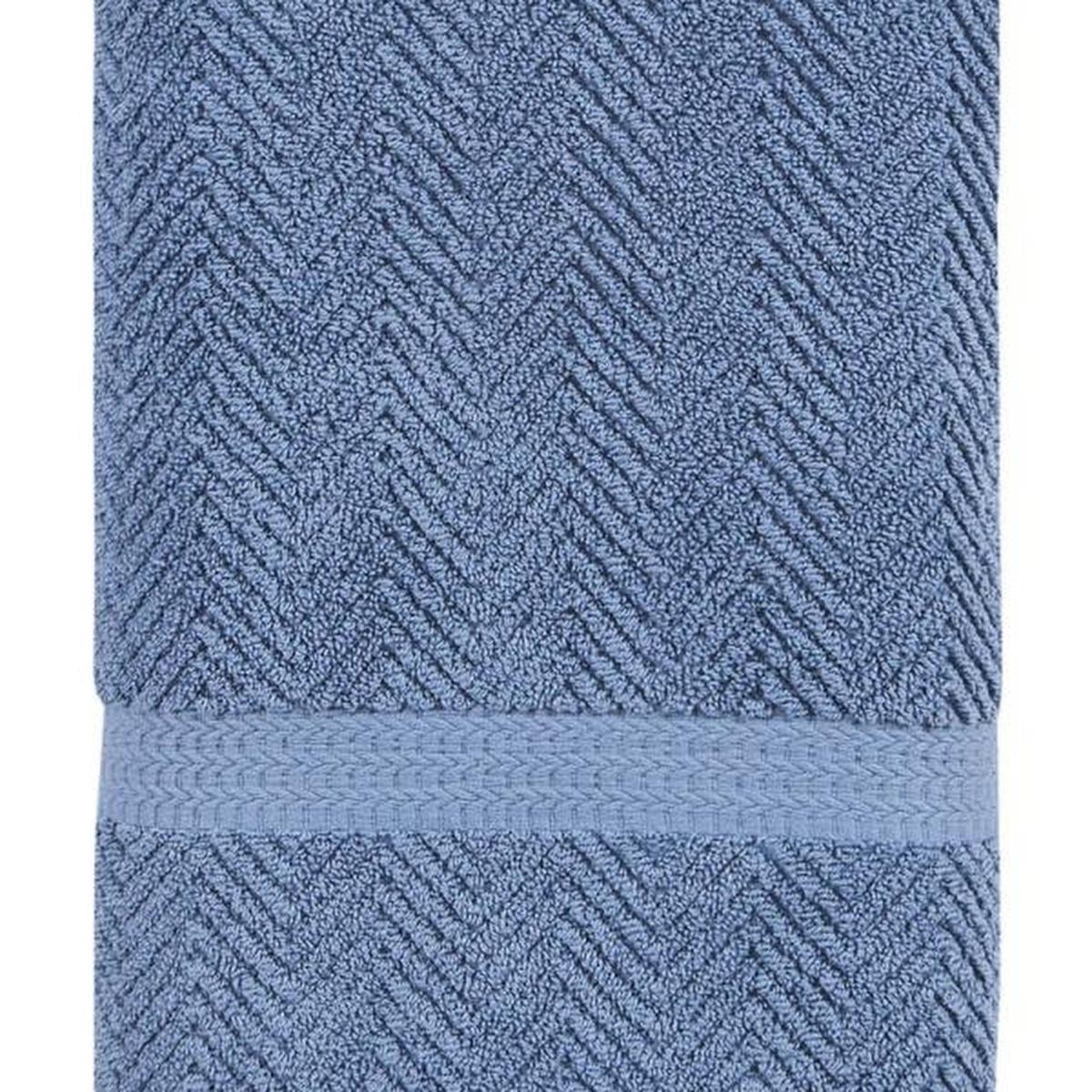 Navy Blue Chevron Turkish Cotton 27" X 54" Bath Towel