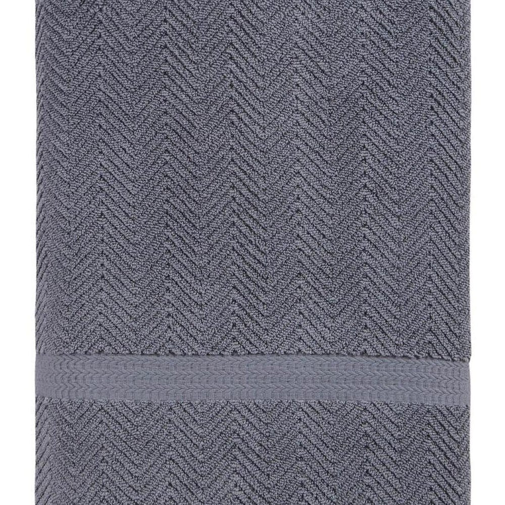 White Chevron Turkish Cotton 40" X 70" Bath Sheet