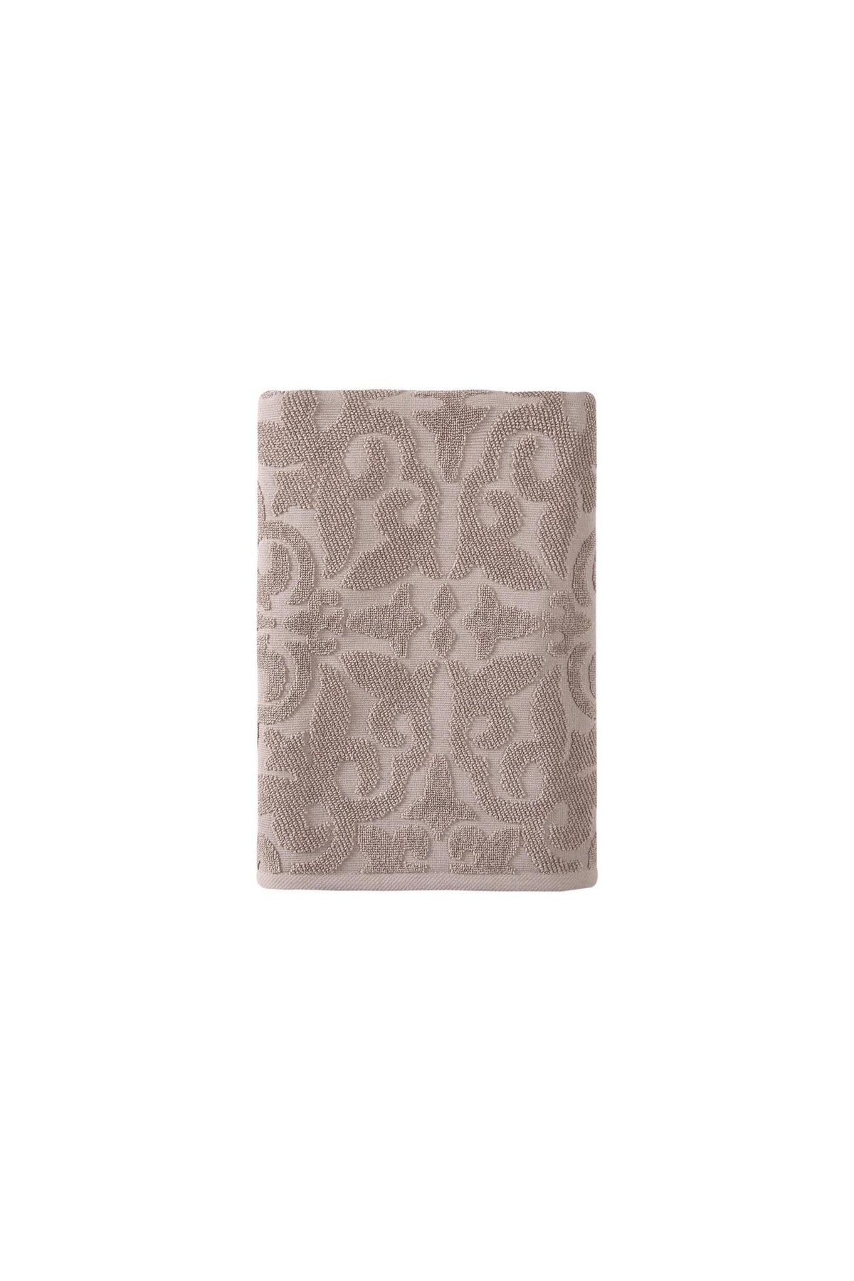 Light Brown Turkish Cotton 27" X 54" Damask Bath Towel