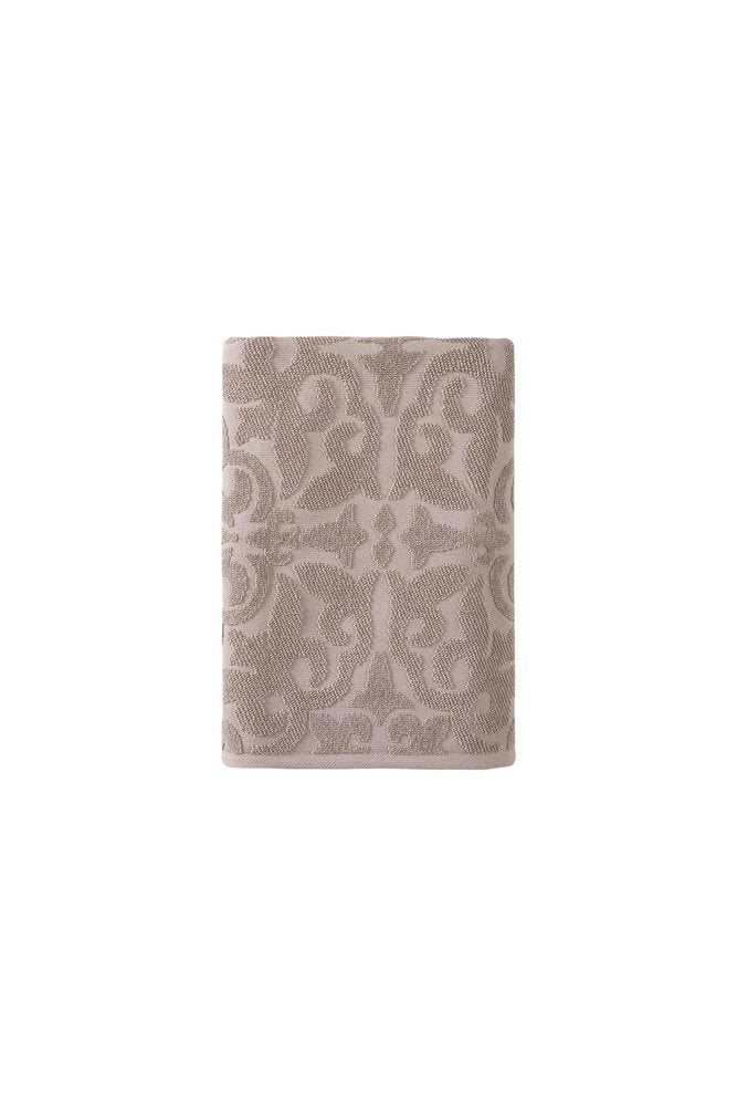 Light Brown Turkish Cotton 27" X 54" Damask Bath Towel