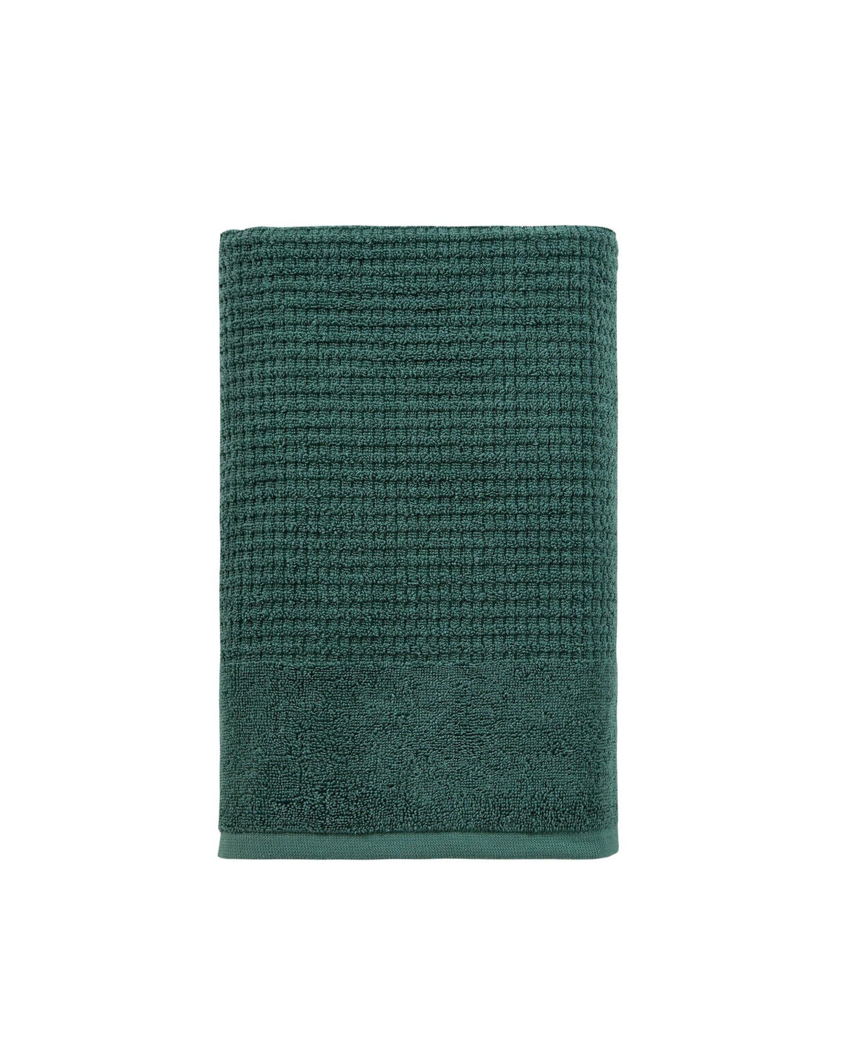 Green Turkish Cotton 27" X 54" Checkered Bath Towel