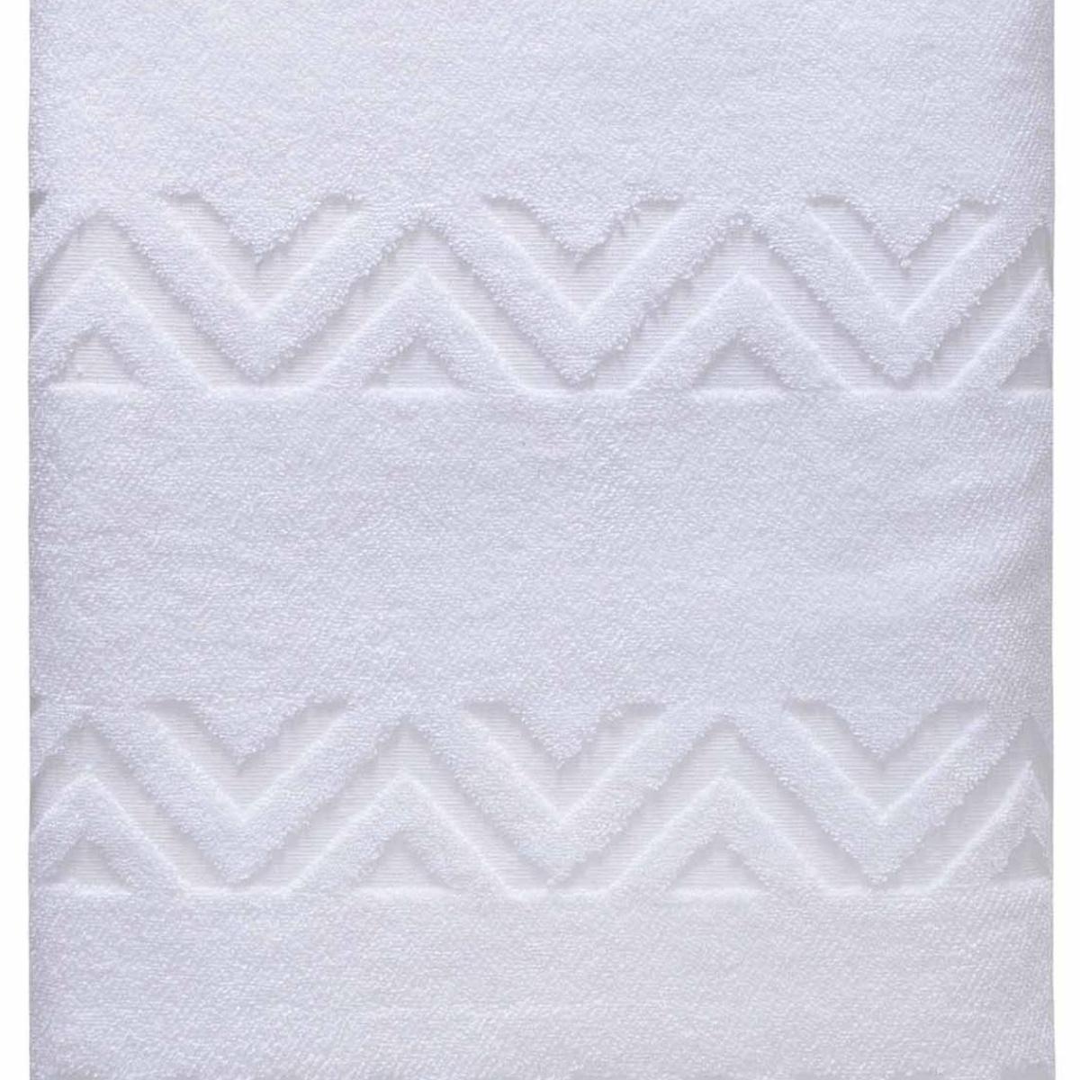 White Jacquard Turkish Cotton 27" X 54" Chevron Bath Towel
