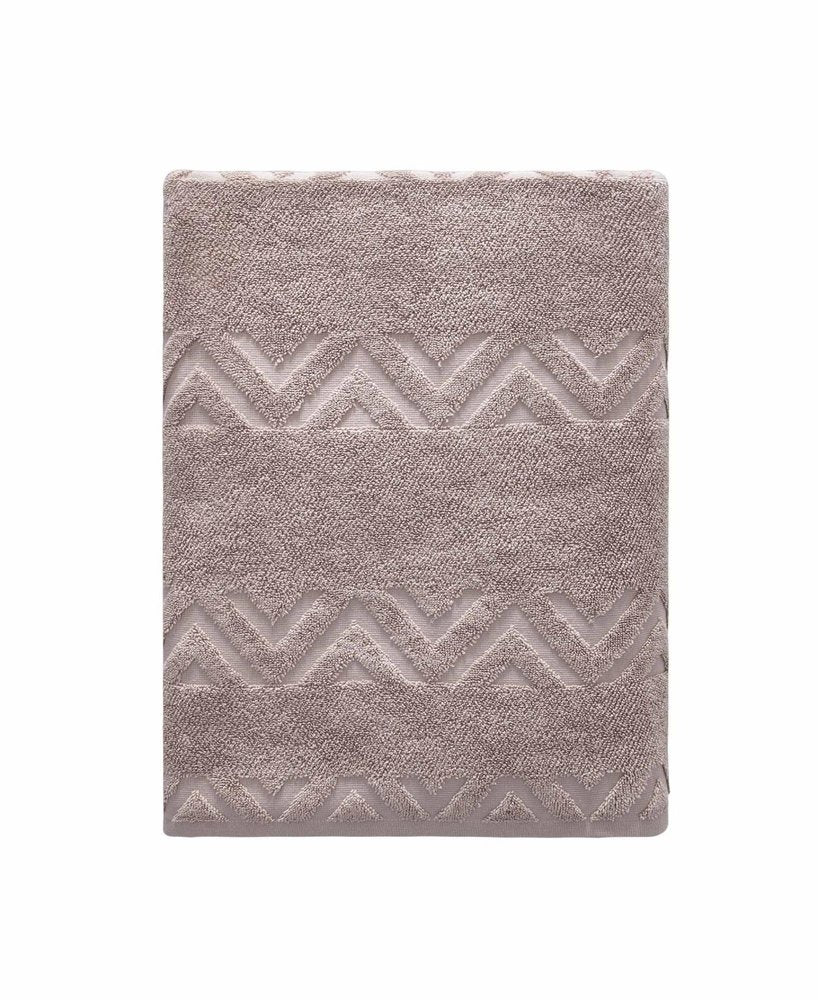 White Jacquard Turkish Cotton 27" X 54" Chevron Bath Towel