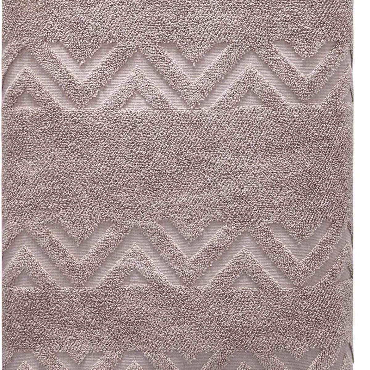 Light Brown Jacquard Turkish Cotton 27" X 54" Chevron Bath Towel