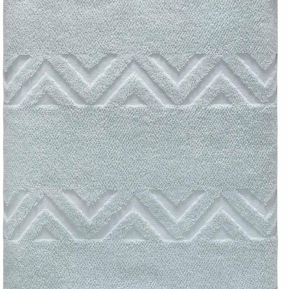 White Jacquard Turkish Cotton 27" X 54" Chevron Bath Towel