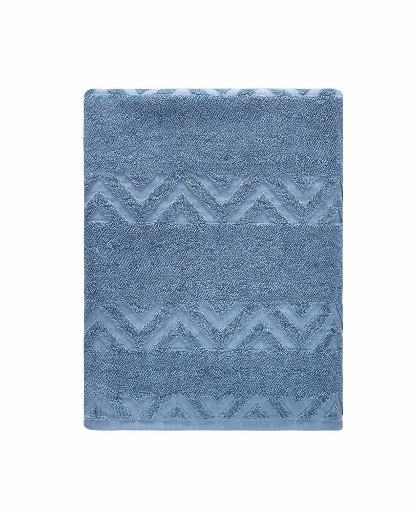 White Jacquard Turkish Cotton 27" X 54" Chevron Bath Towel