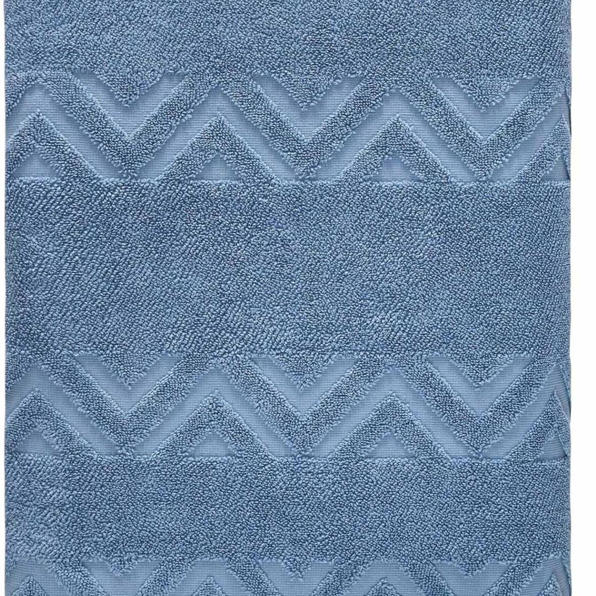 Navy Blue Jacquard Turkish Cotton 27" X 54" Chevron Bath Towel