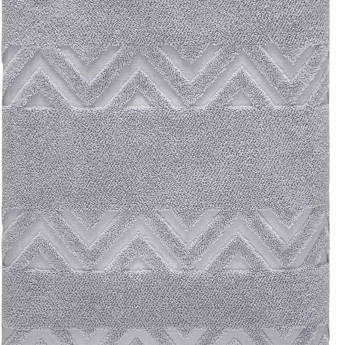 Light Gray Jacquard Turkish Cotton 27" X 54" Chevron Bath Towel
