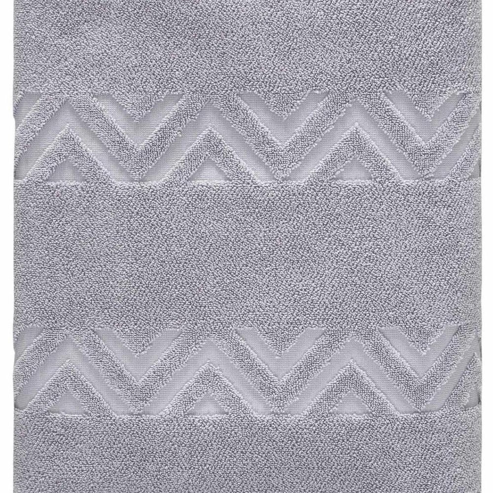 White Jacquard Turkish Cotton 27" X 54" Chevron Bath Towel
