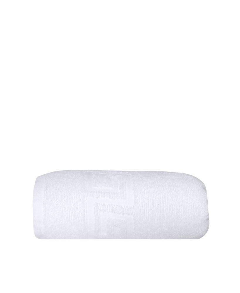 White Greek Key Turkish Cotton 30" X 16" Hand Towel