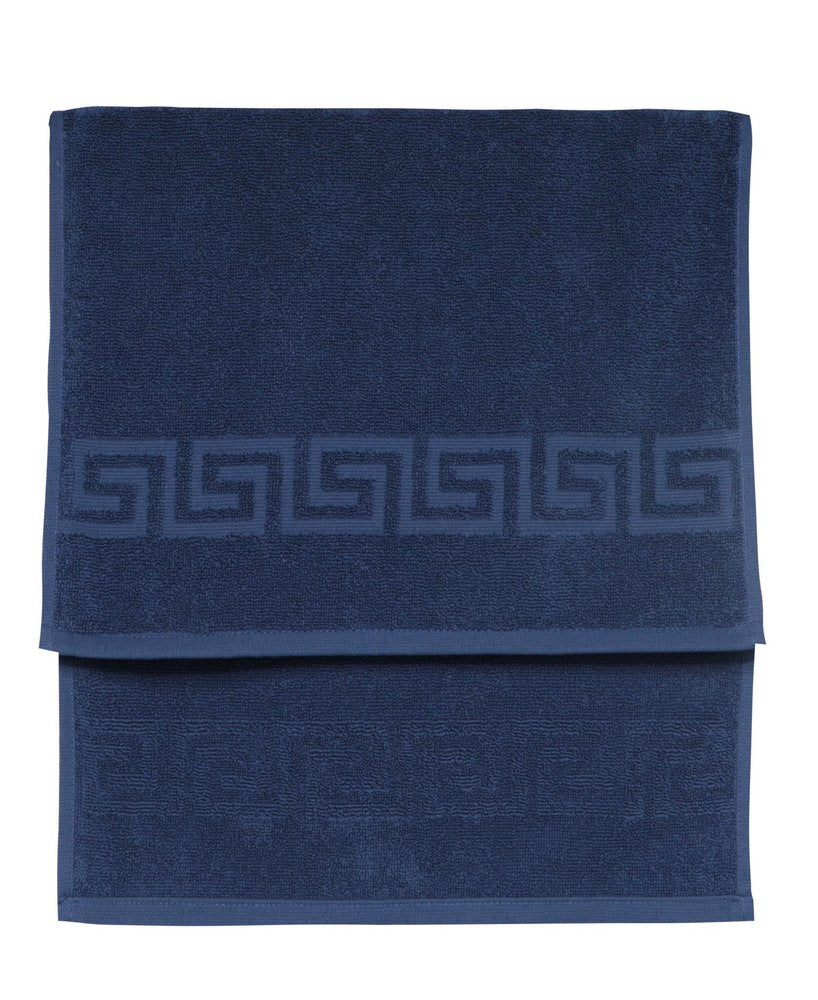 White Greek Key Turkish Cotton 30" X 16" Hand Towel