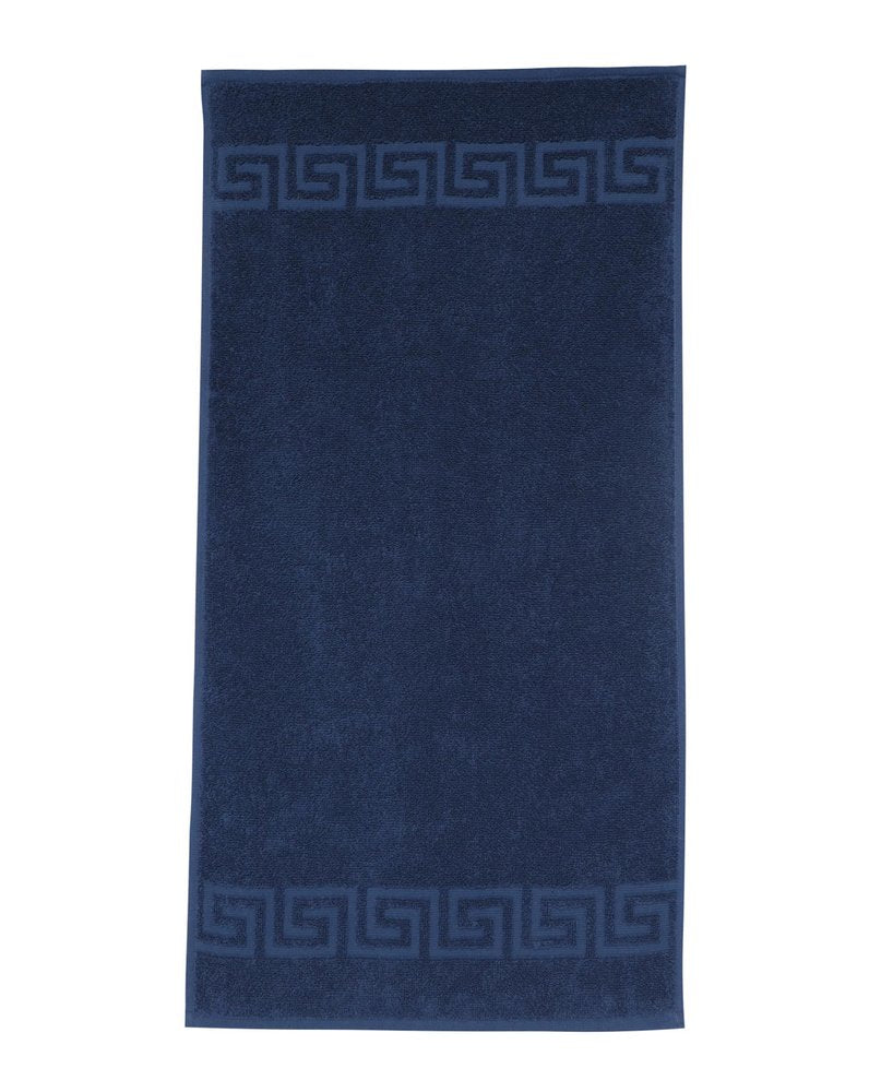 White Greek Key Turkish Cotton 30" X 16" Hand Towel