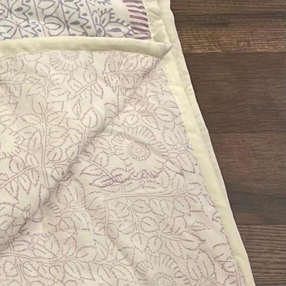 108" X 108" Sage And Cream Floral Cotton Decorative Comforter