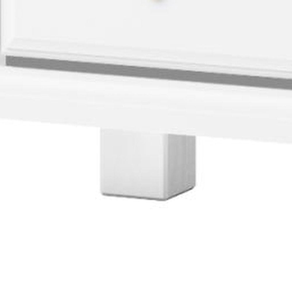 61" White Solid Wood Six Drawer Dresser