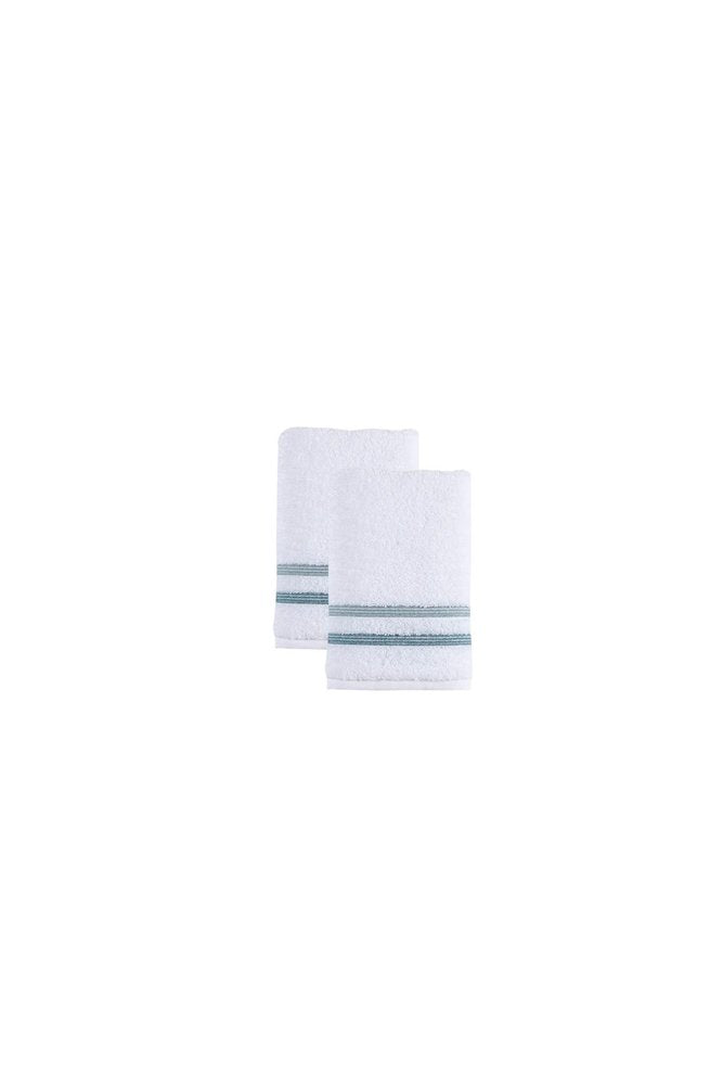 Set of Two White Turkish Cotton 16" X 30" Hand Towels