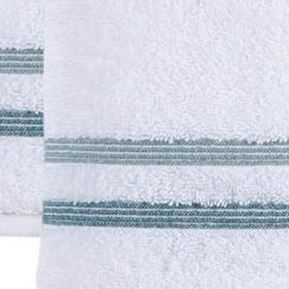 Set of Two White Turkish Cotton 16" X 30" Hand Towels