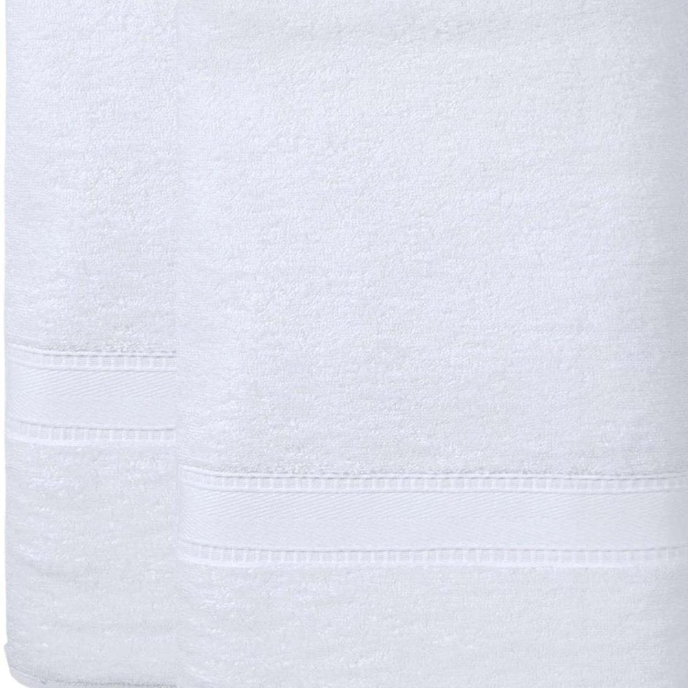 Set of Two White Turkish Cotton 40" X 60" Bath Sheet