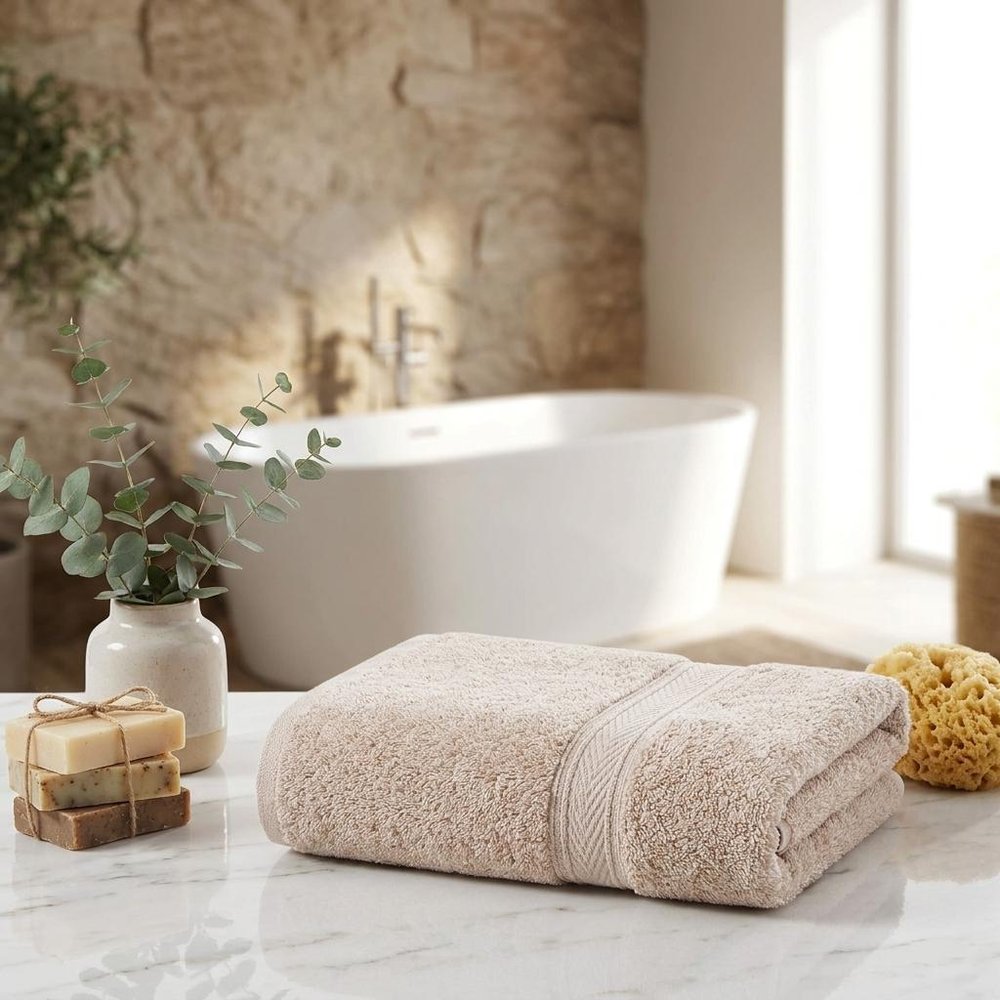 Set of Two White Turkish Cotton 16" X 30" Hand Towels