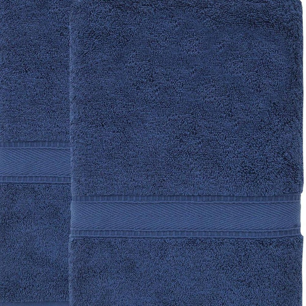Set of Two White Turkish Cotton 40" X 60" Bath Sheet