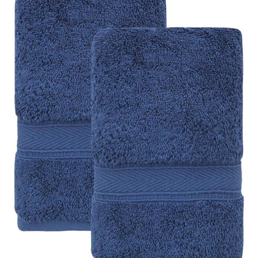 Set of Two White Turkish Cotton 16" X 30" Hand Towels