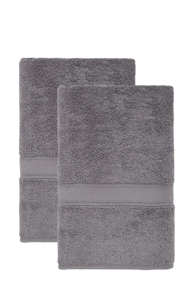 Set of Two White Turkish Cotton 40" X 60" Bath Sheet