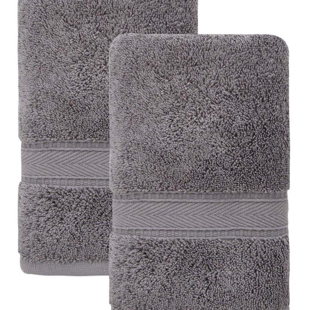 Set of Two White Turkish Cotton 16" X 30" Hand Towels